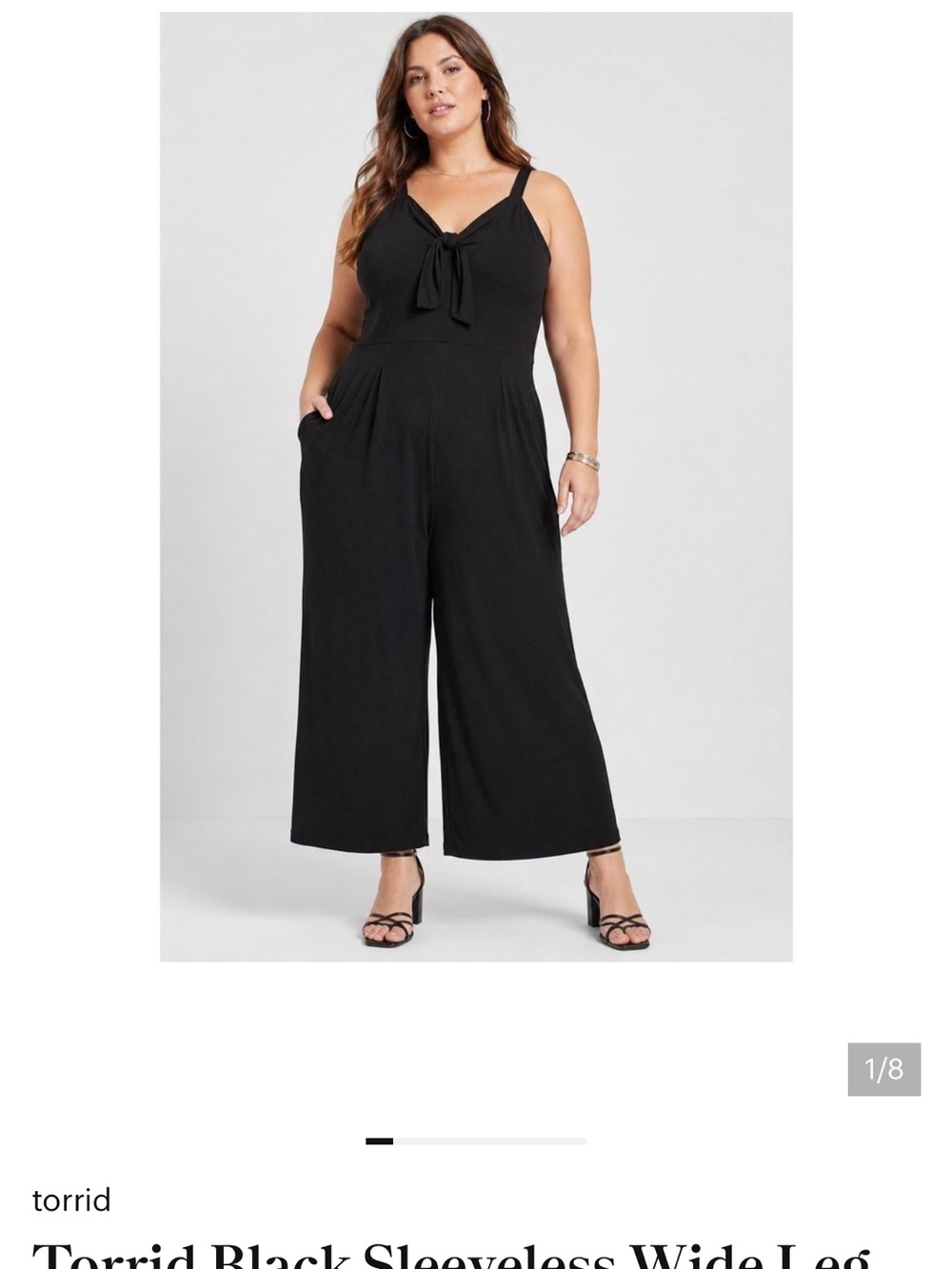 Torrid NWT Black Tie-Front Wide-Leg Jumpsuit